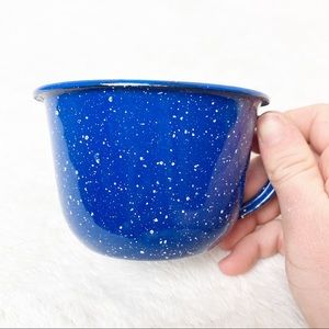 Graniteware blue speckled camping mug